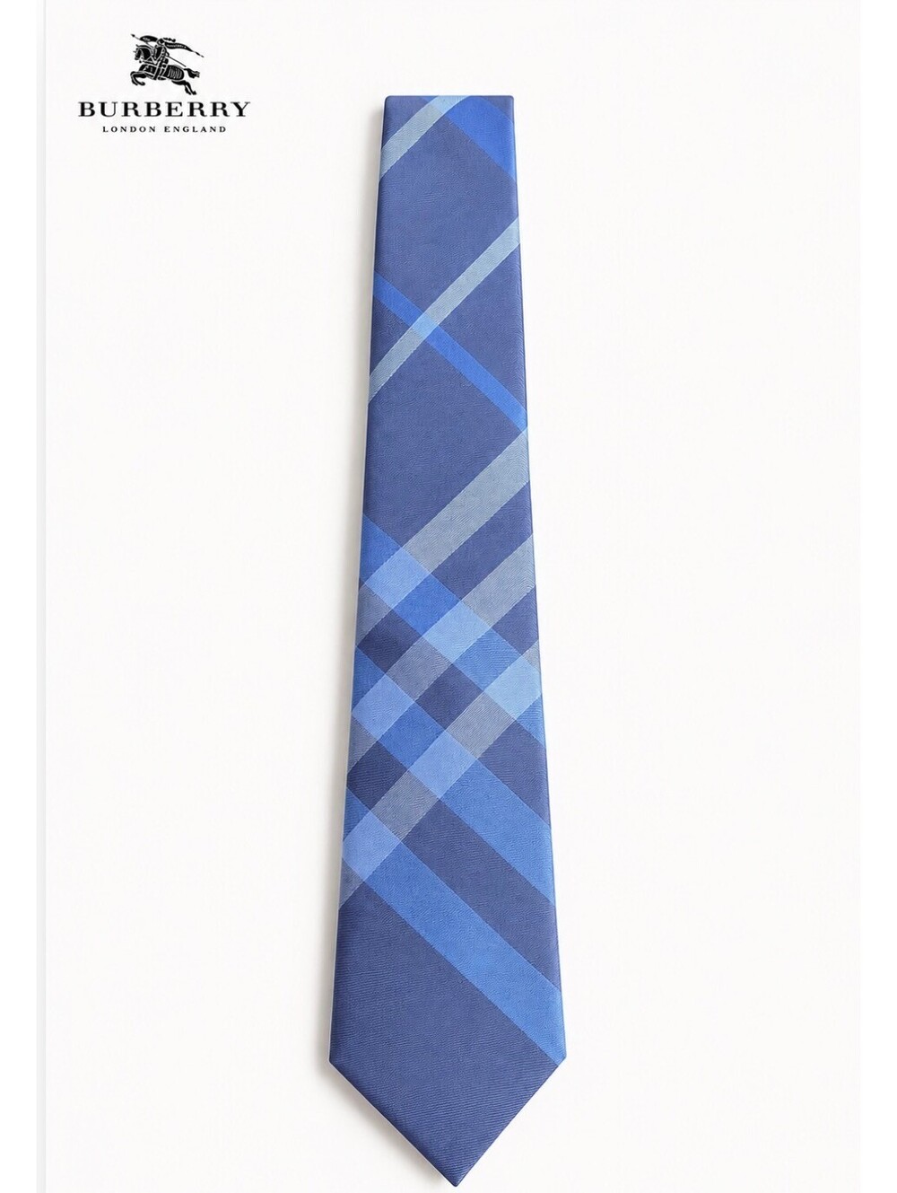 Burberry London Nova Check Blue Silk Tie ~ Made In Italy